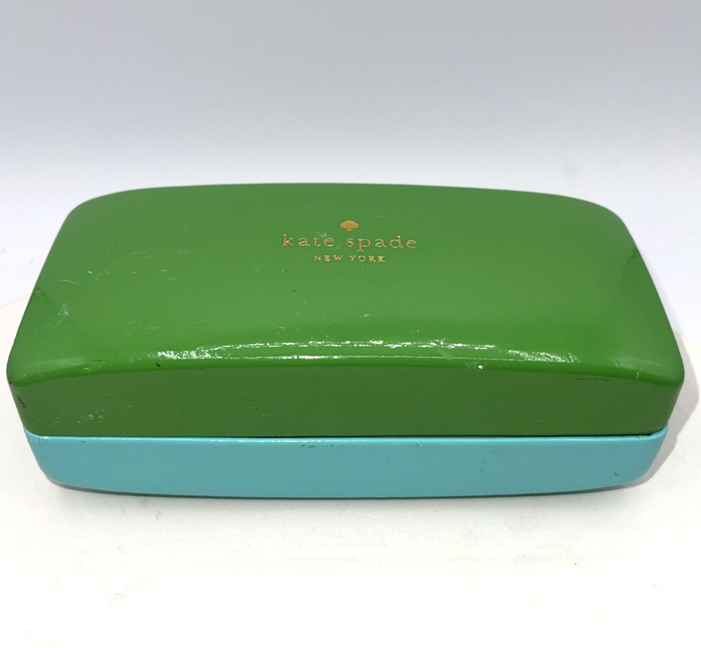 Kate Spade New York Blue Green Glasses Case Hard Clamshell Eyes